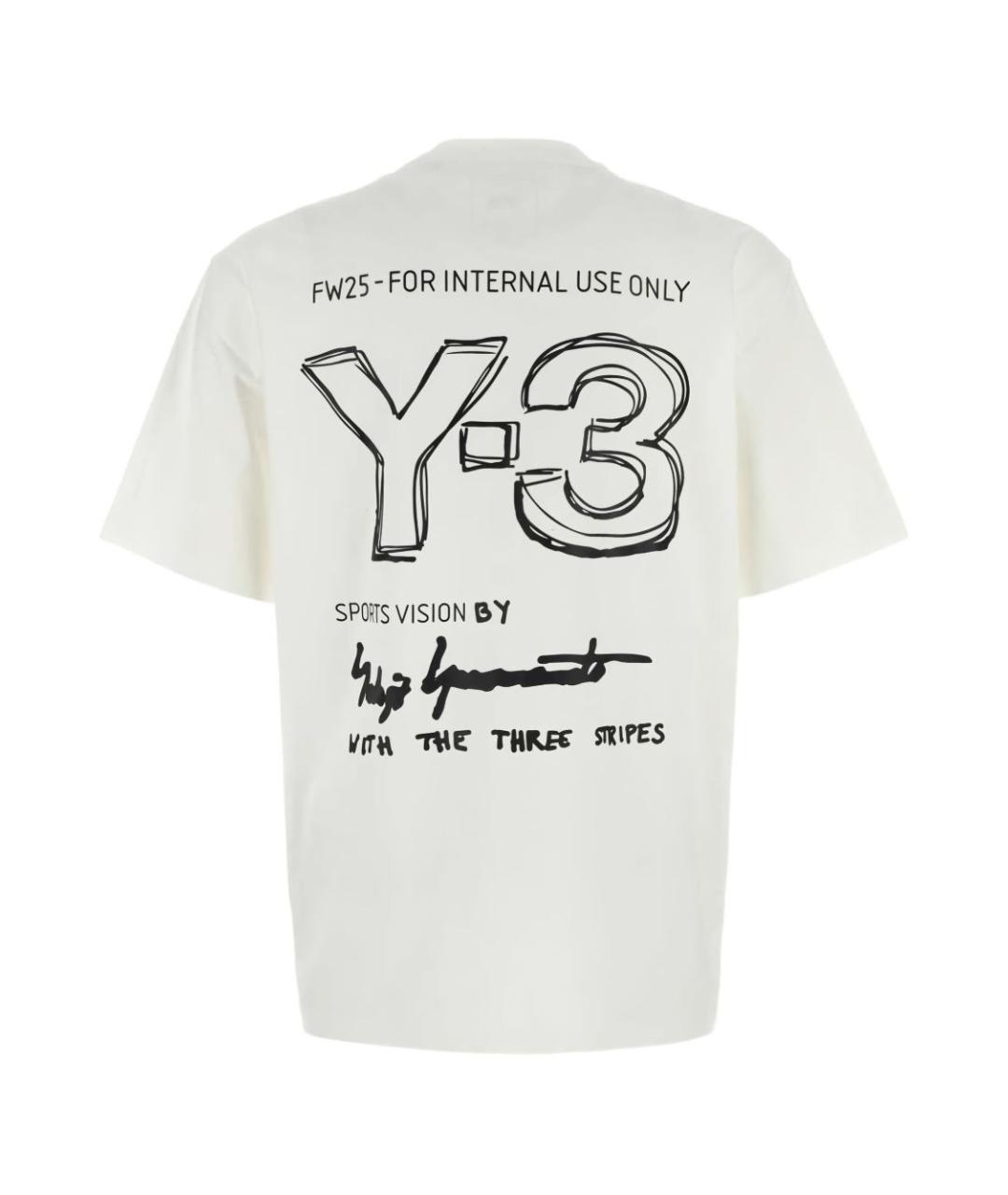 Y-3 Белая хлопковая футболка, фото 2