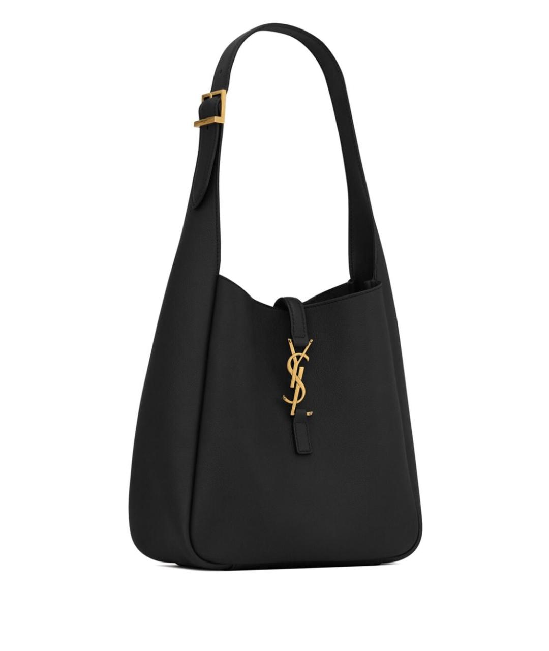 SAINT LAURENT Черная кожаная сумка тоут, фото 4