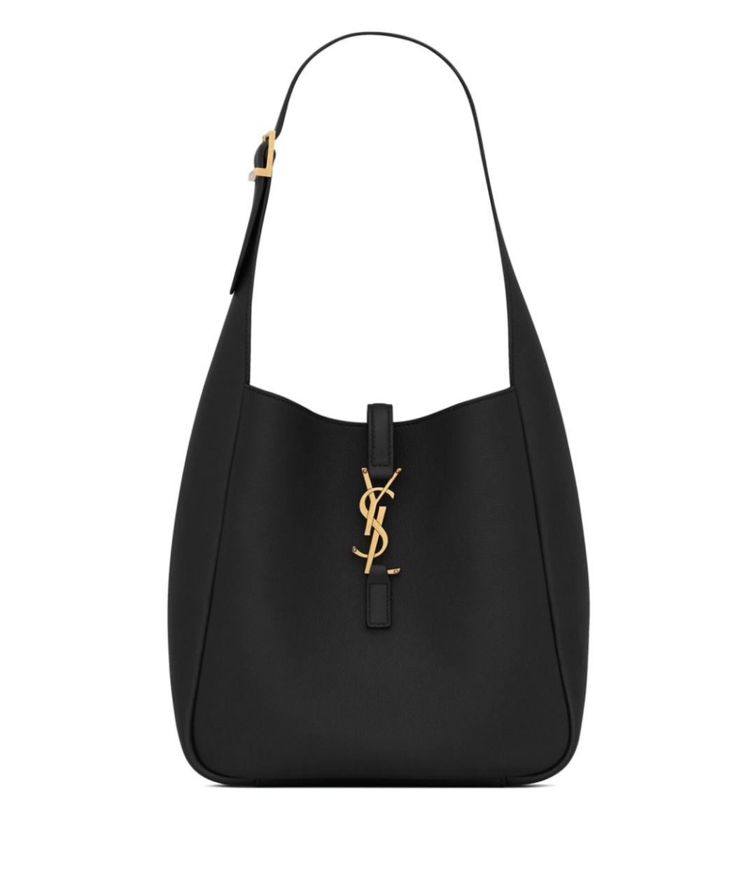 SAINT LAURENT Черная кожаная сумка тоут, фото 1