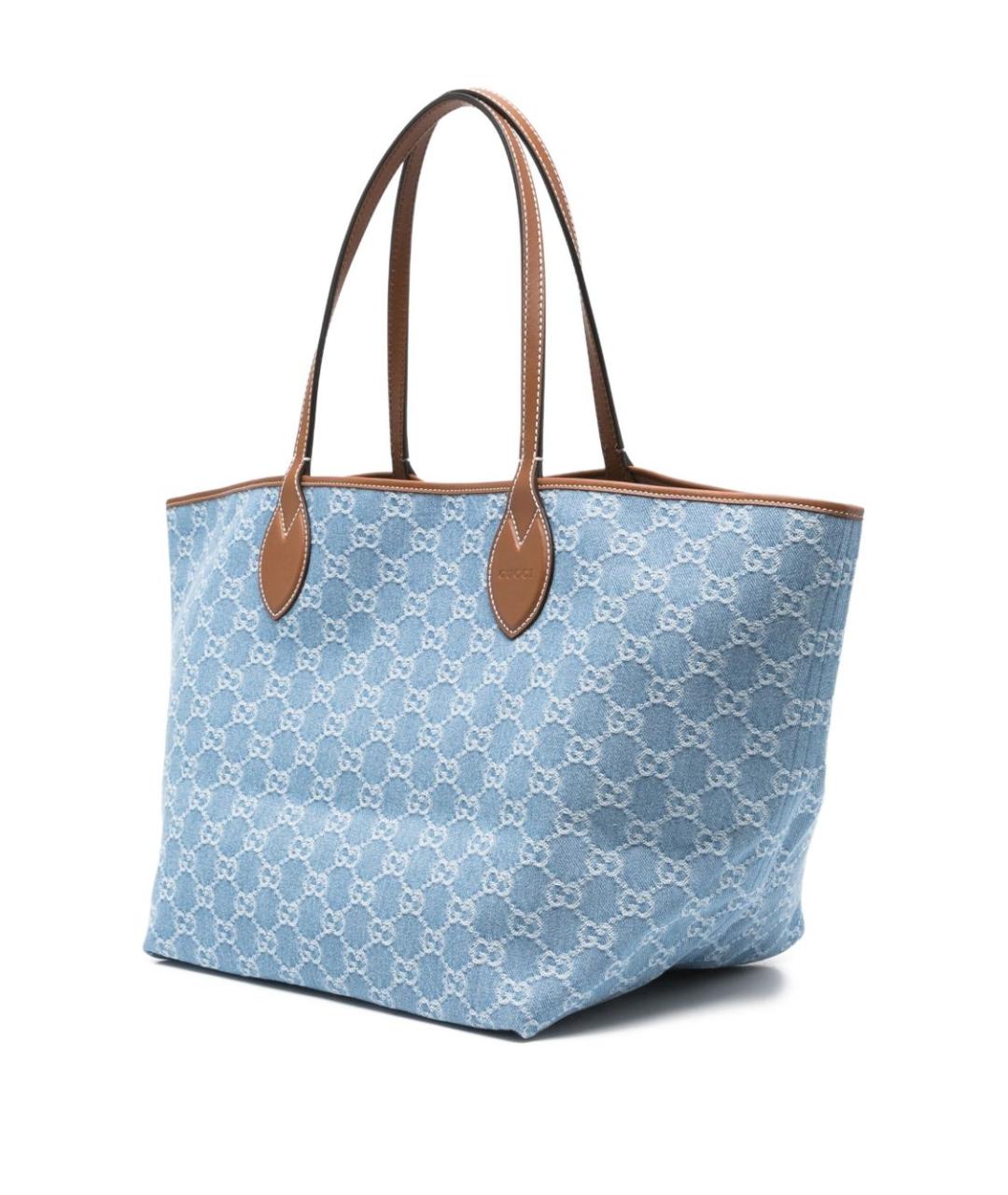 GUCCI Голубая сумка тоут, фото 4