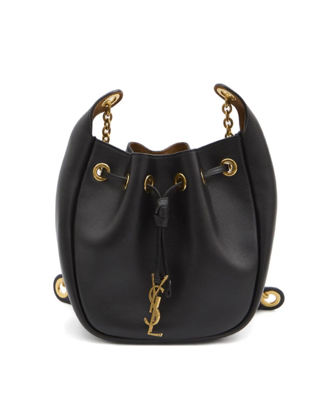 SAINT LAURENT Черная кожаная сумка через плечо, фото 1