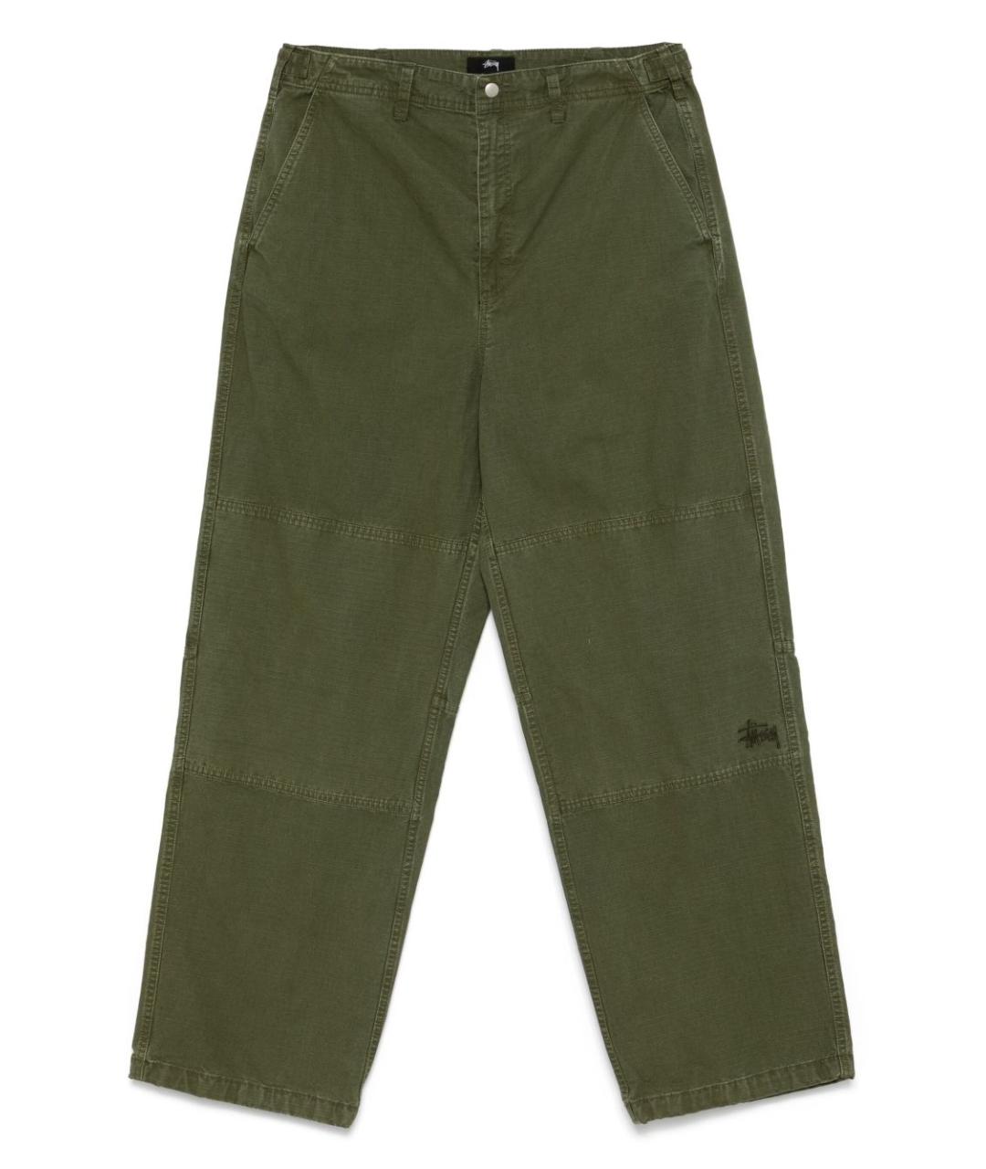 STUSSY Зеленые хлопковые повседневные брюки, фото 1