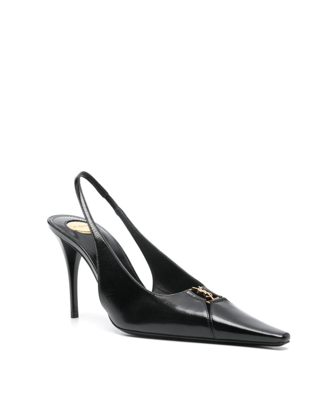 SAINT LAURENT Черные кожаные туфли, фото 2