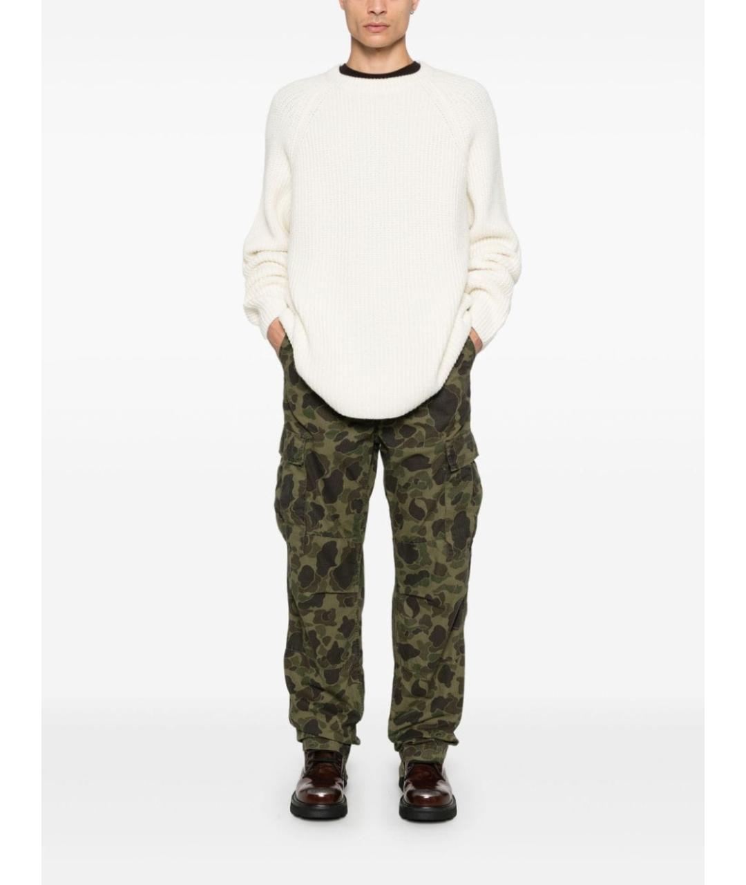 CARHARTT WIP Хаки хлопковые повседневные брюки, фото 4