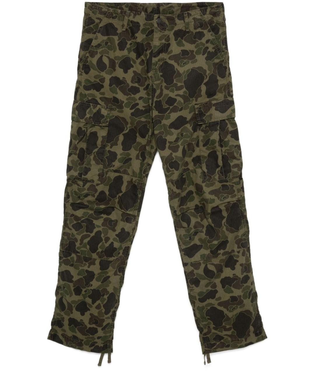 CARHARTT WIP Хаки хлопковые повседневные брюки, фото 1
