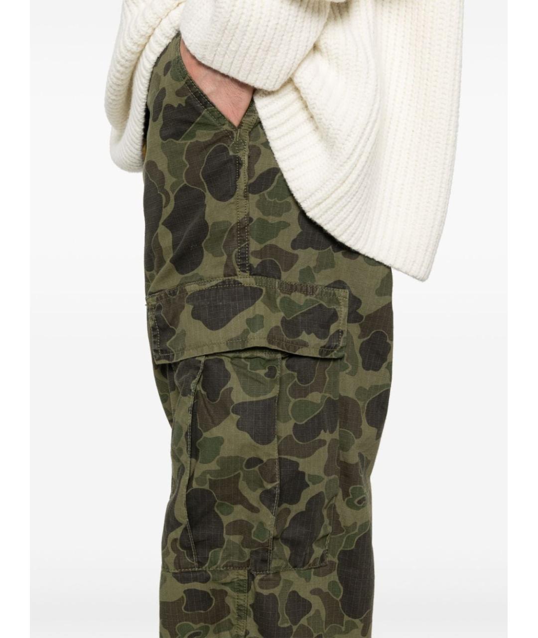 CARHARTT WIP Хаки хлопковые повседневные брюки, фото 5