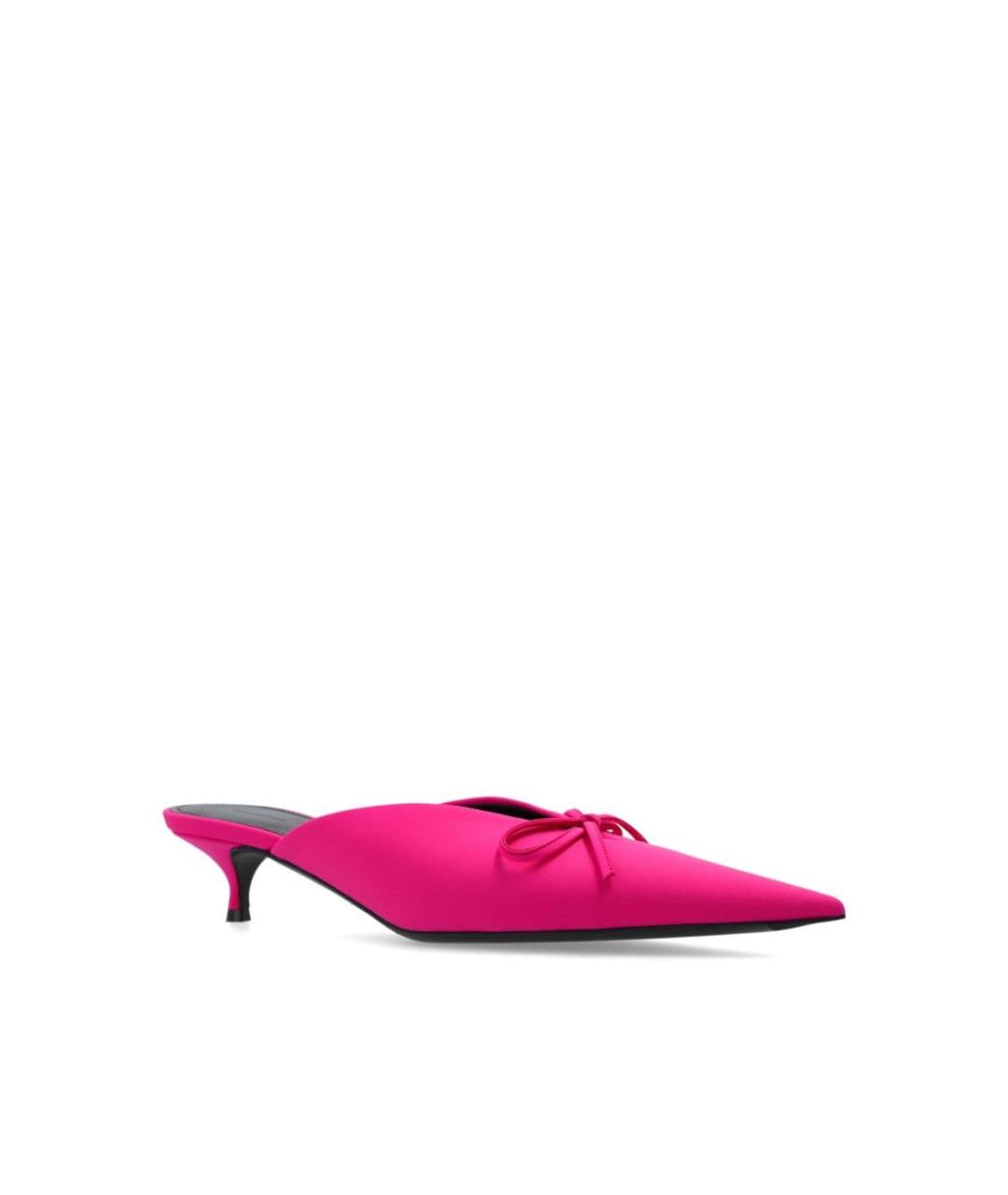 BALENCIAGA Розовые синтетические мюли, фото 2