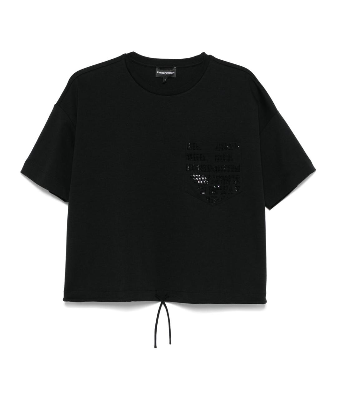 EMPORIO ARMANI Черная хлопковая футболка, фото 1