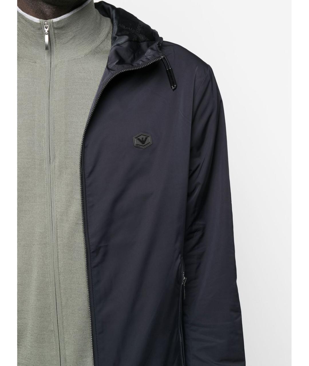 EMPORIO ARMANI Синяя полиэстеровая куртка, фото 2