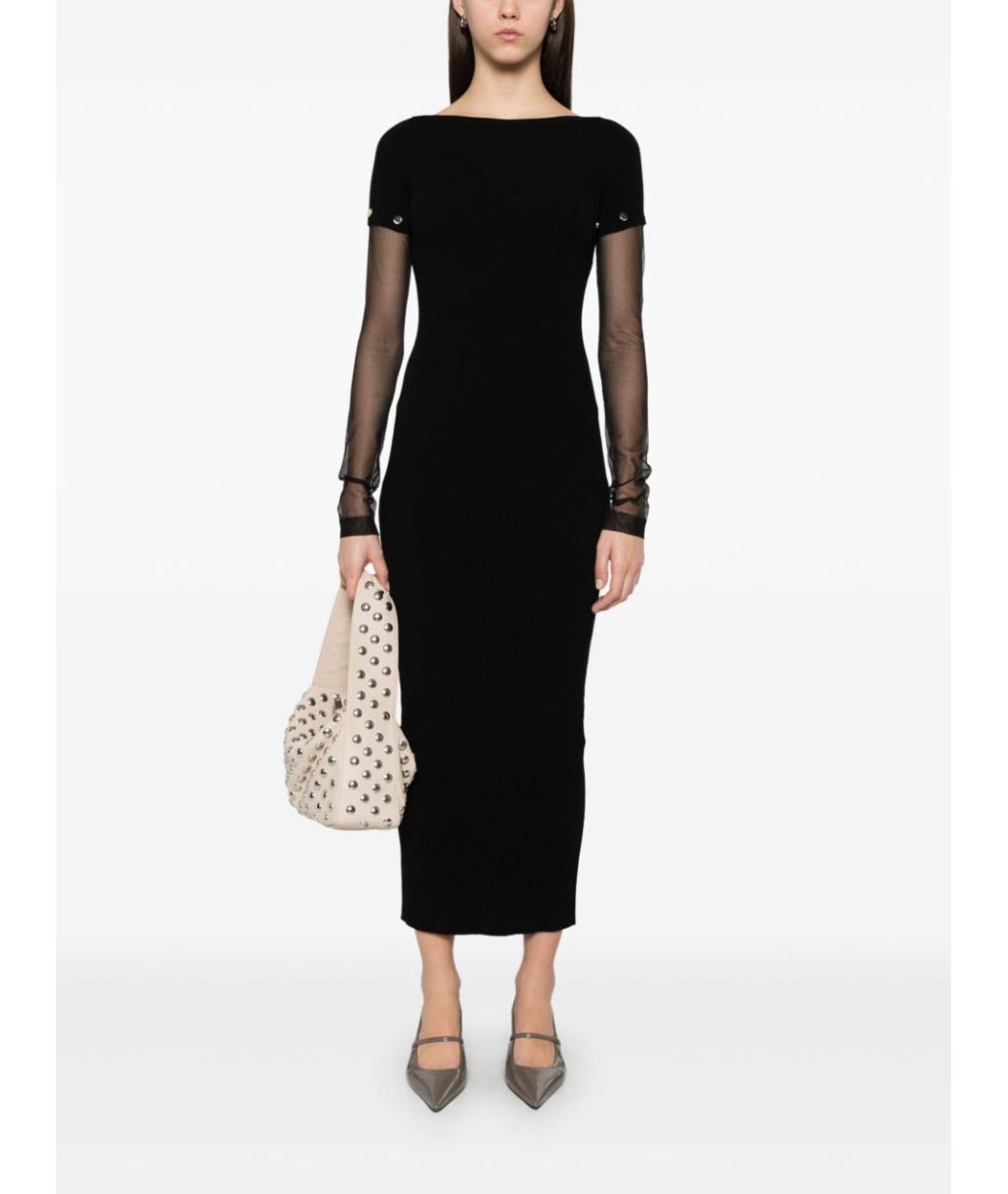 SPORTMAX Черное полиэстеровое платье, фото 4