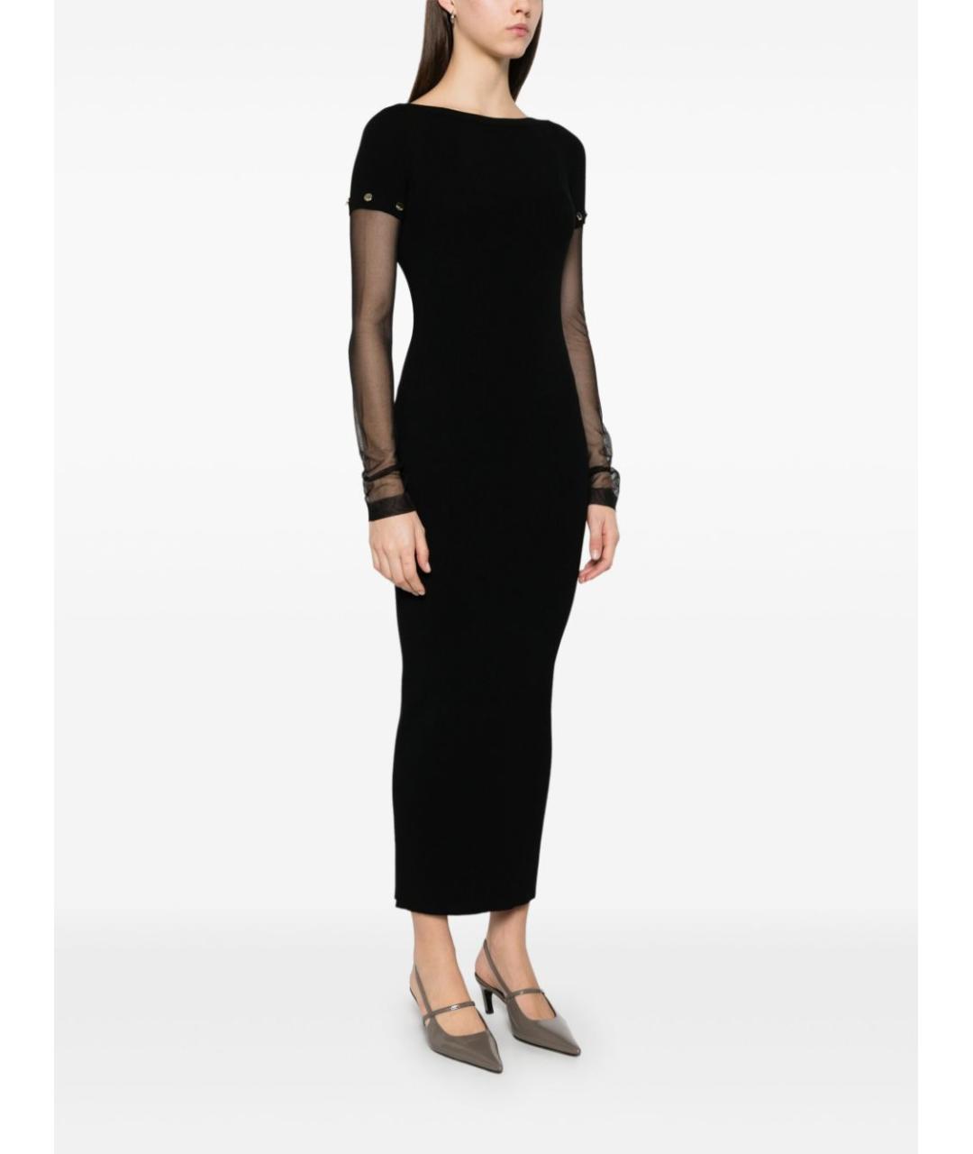 SPORTMAX Черное полиэстеровое платье, фото 2