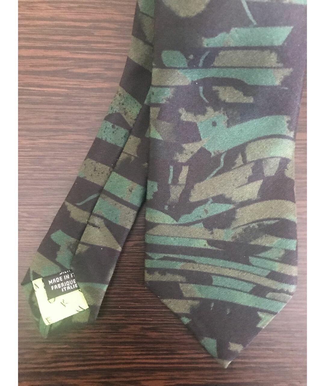 KENZO Зеленый шелковый галстук, фото 2