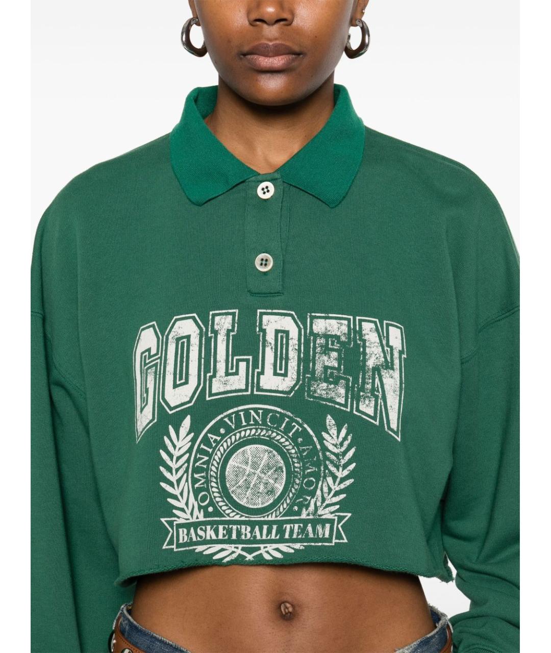 GOLDEN GOOSE DELUXE BRAND Зеленый хлопковый джемпер / свитер, фото 5