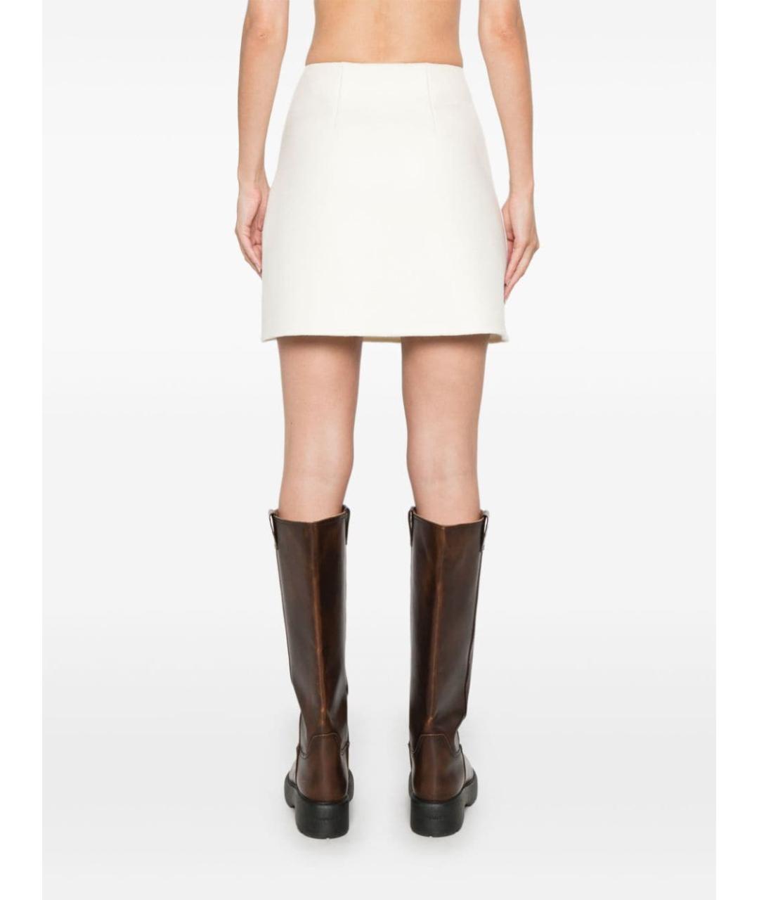 ERMANNO SCERVINO Белая шерстяная юбка мини, фото 4