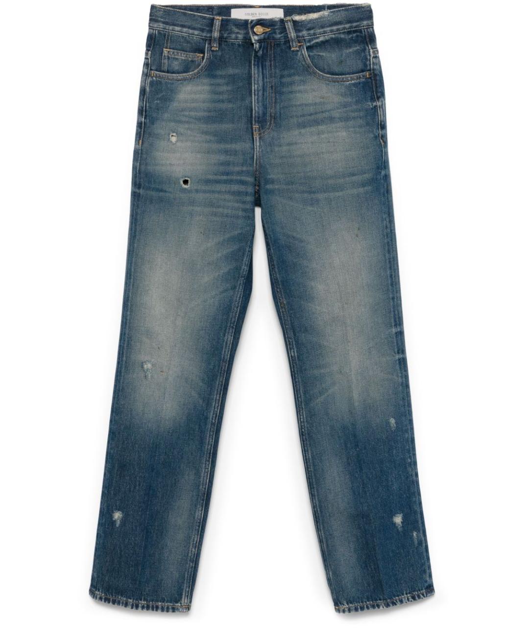 GOLDEN GOOSE DELUXE BRAND Синие хлопковые прямые джинсы, фото 1