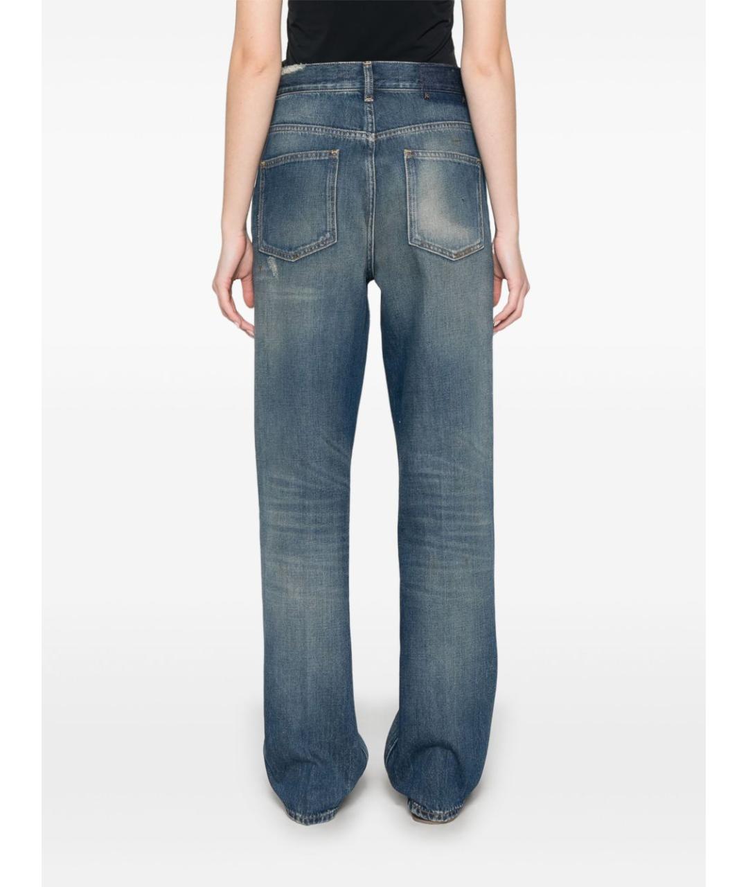 GOLDEN GOOSE DELUXE BRAND Синие хлопковые прямые джинсы, фото 5