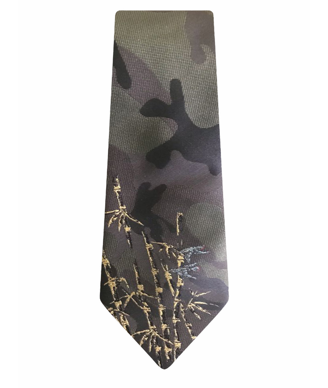 VALENTINO Хаки шелковый галстук, фото 1