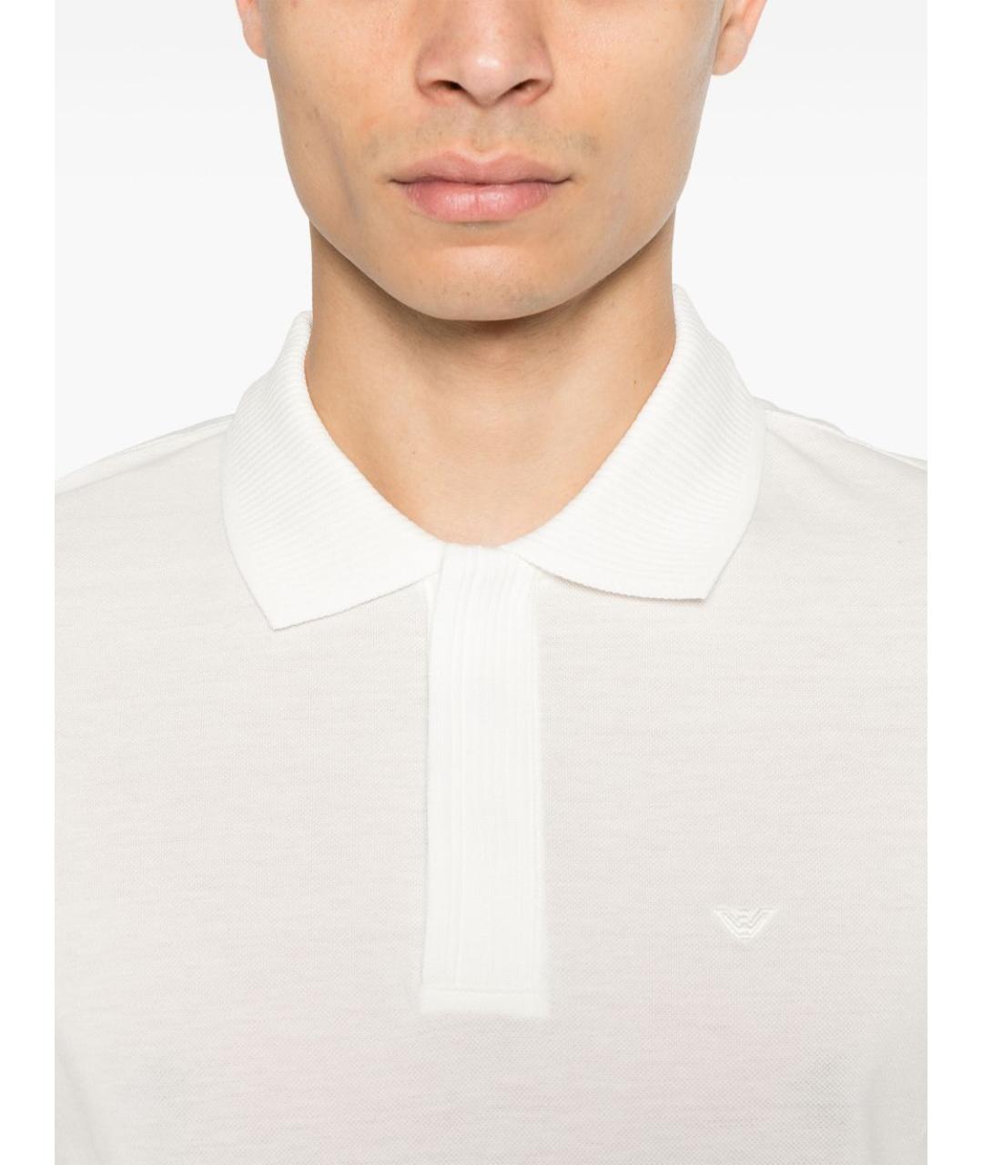 EMPORIO ARMANI Белая хлопковая футболка, фото 2