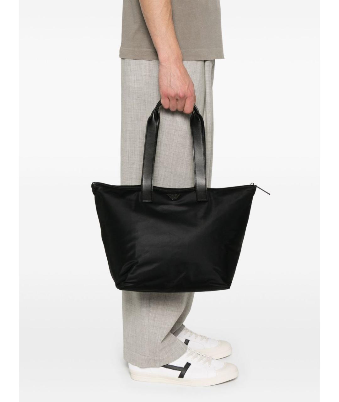 EMPORIO ARMANI Черная сумка тоут, фото 5