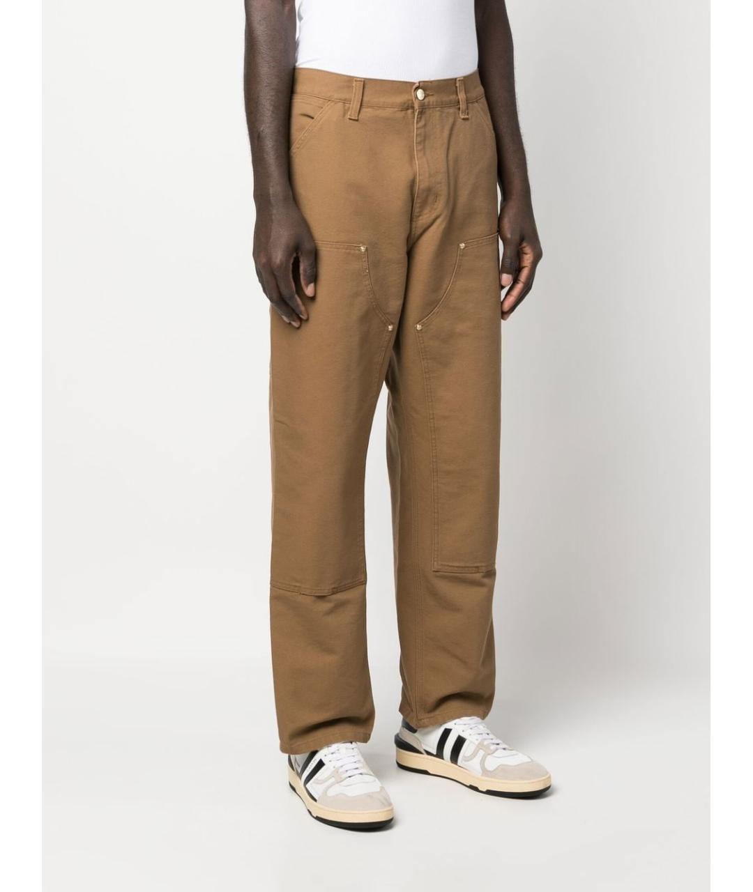CARHARTT WIP Коричневые хлопковые повседневные брюки, фото 3
