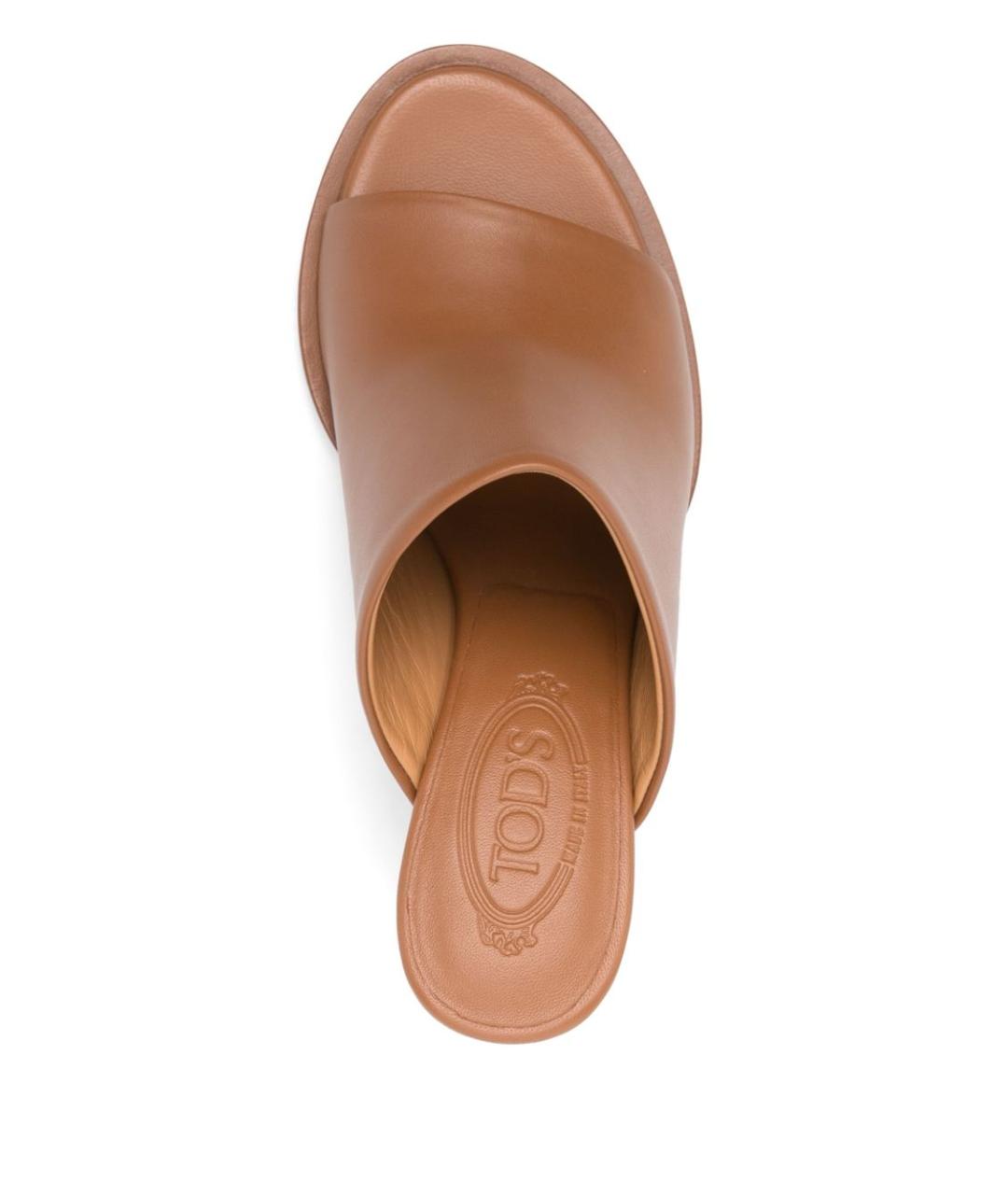 TOD'S Бежевые кожаные мюли, фото 3