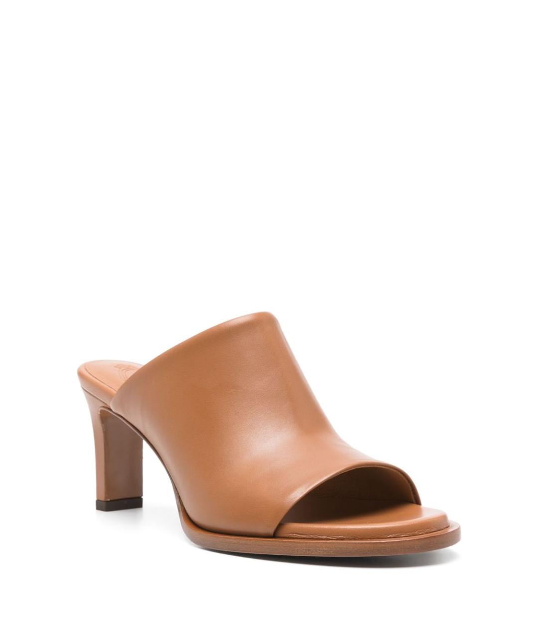 TOD'S Бежевые кожаные мюли, фото 2