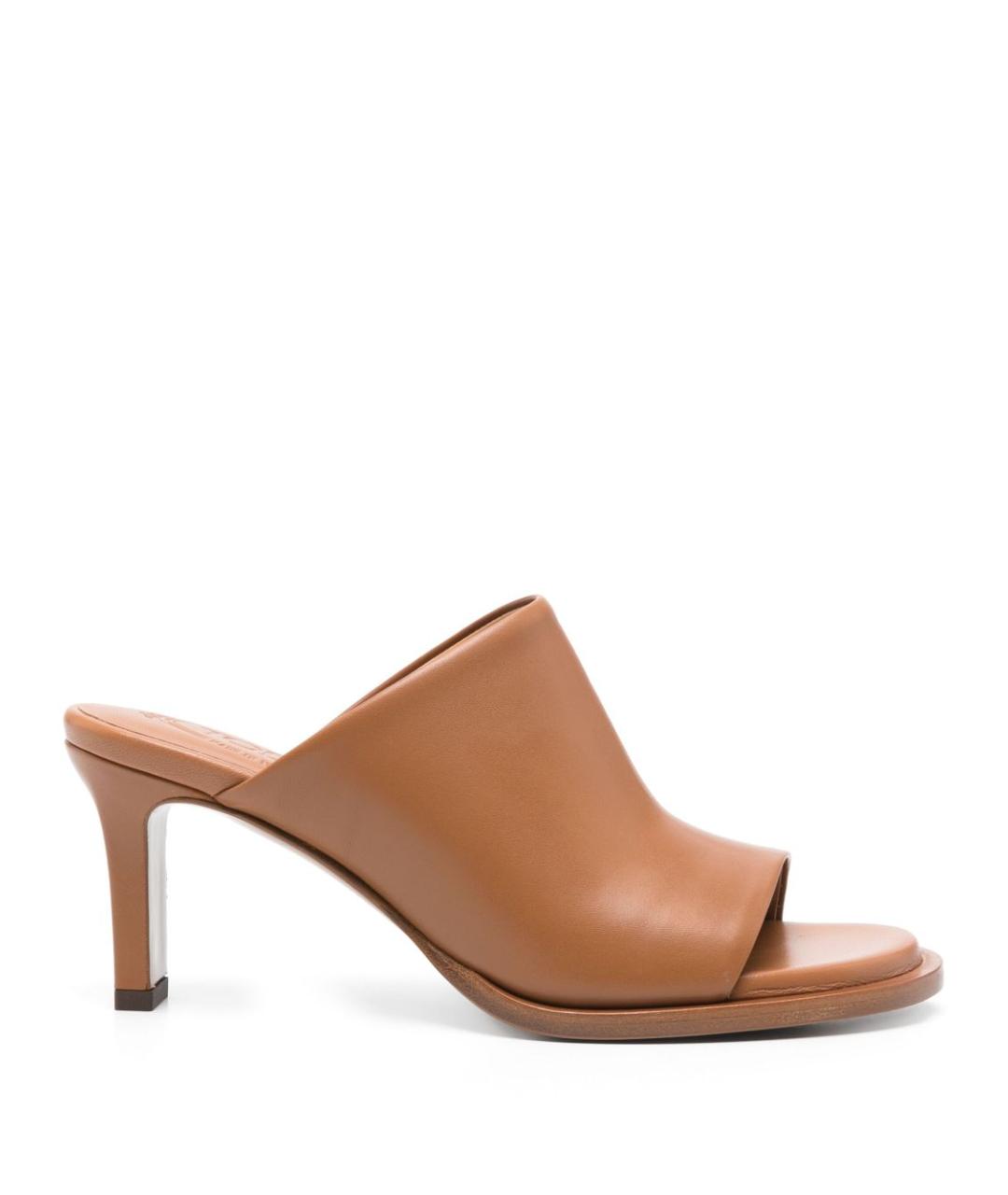 TOD'S Бежевые кожаные мюли, фото 1