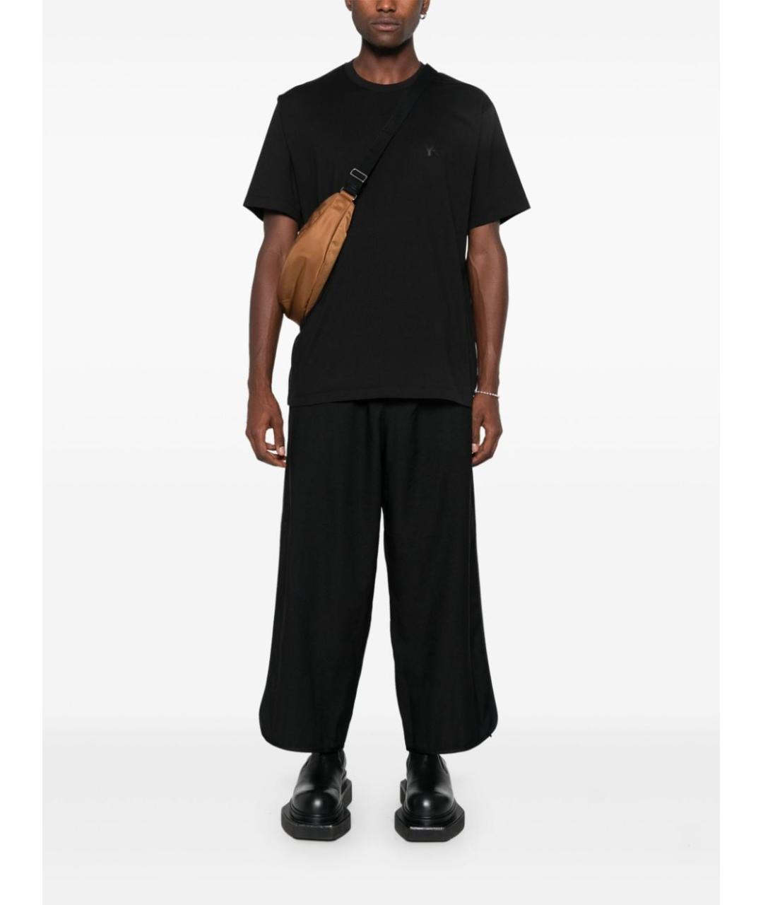 Y-3 Черная хлопковая футболка, фото 4