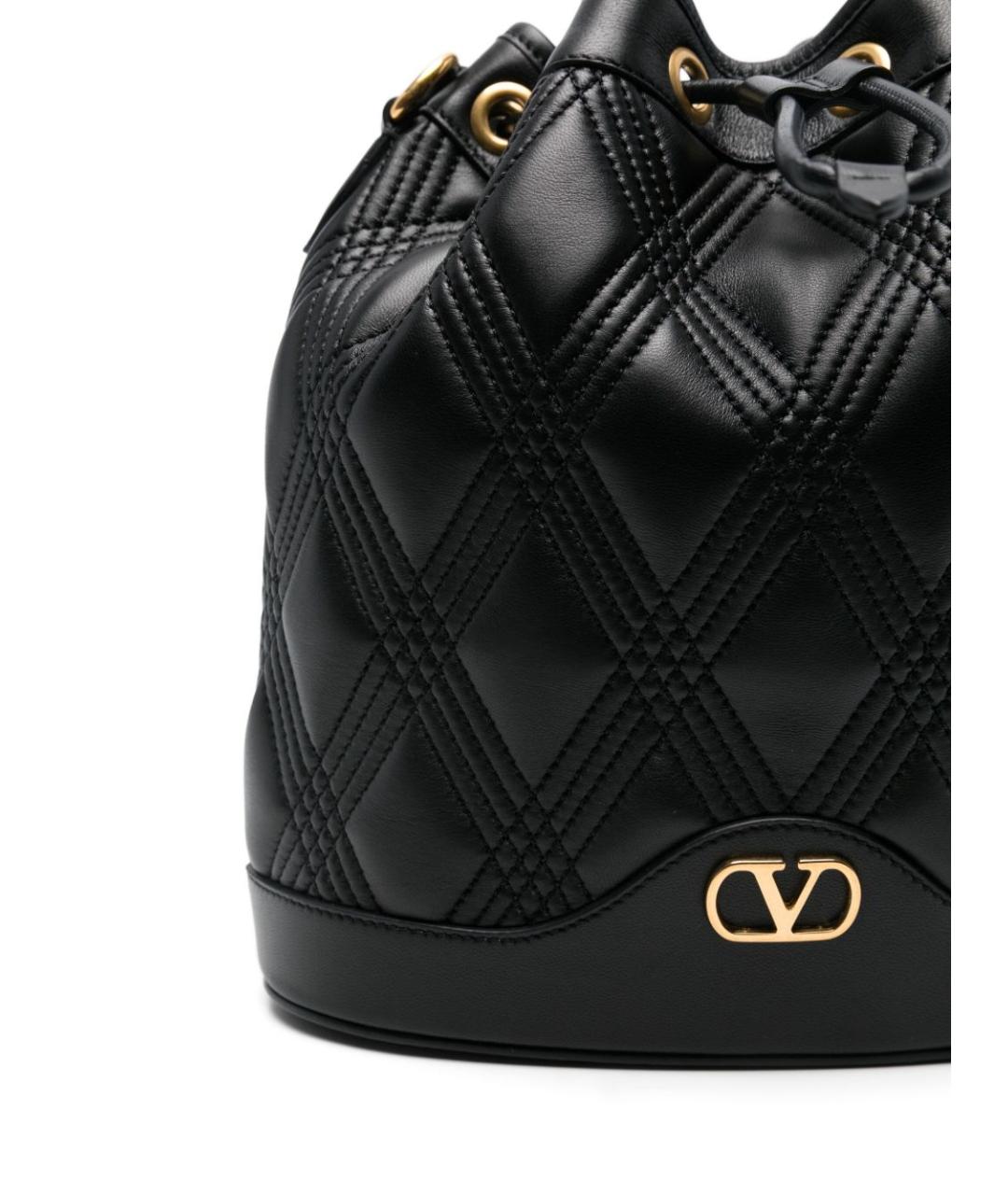 VALENTINO Черная кожаная сумка через плечо, фото 4
