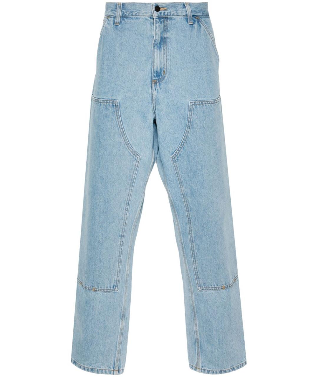 CARHARTT WIP Голубые хлопковые прямые джинсы, фото 1