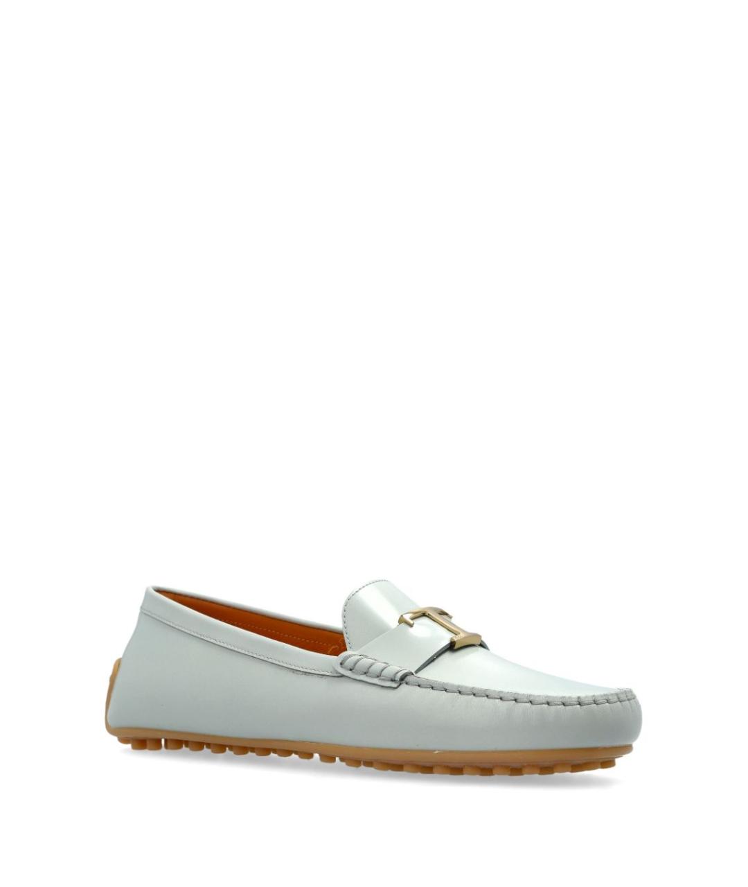 TOD'S Голубые кожаные лоферы, фото 6