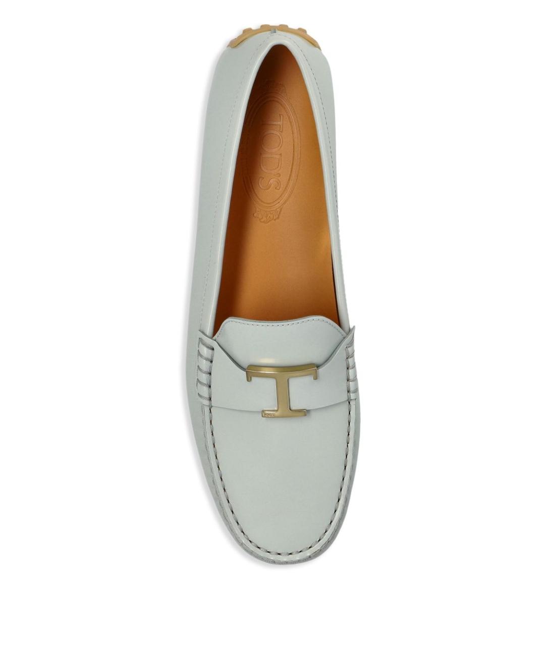 TOD'S Голубые кожаные лоферы, фото 3