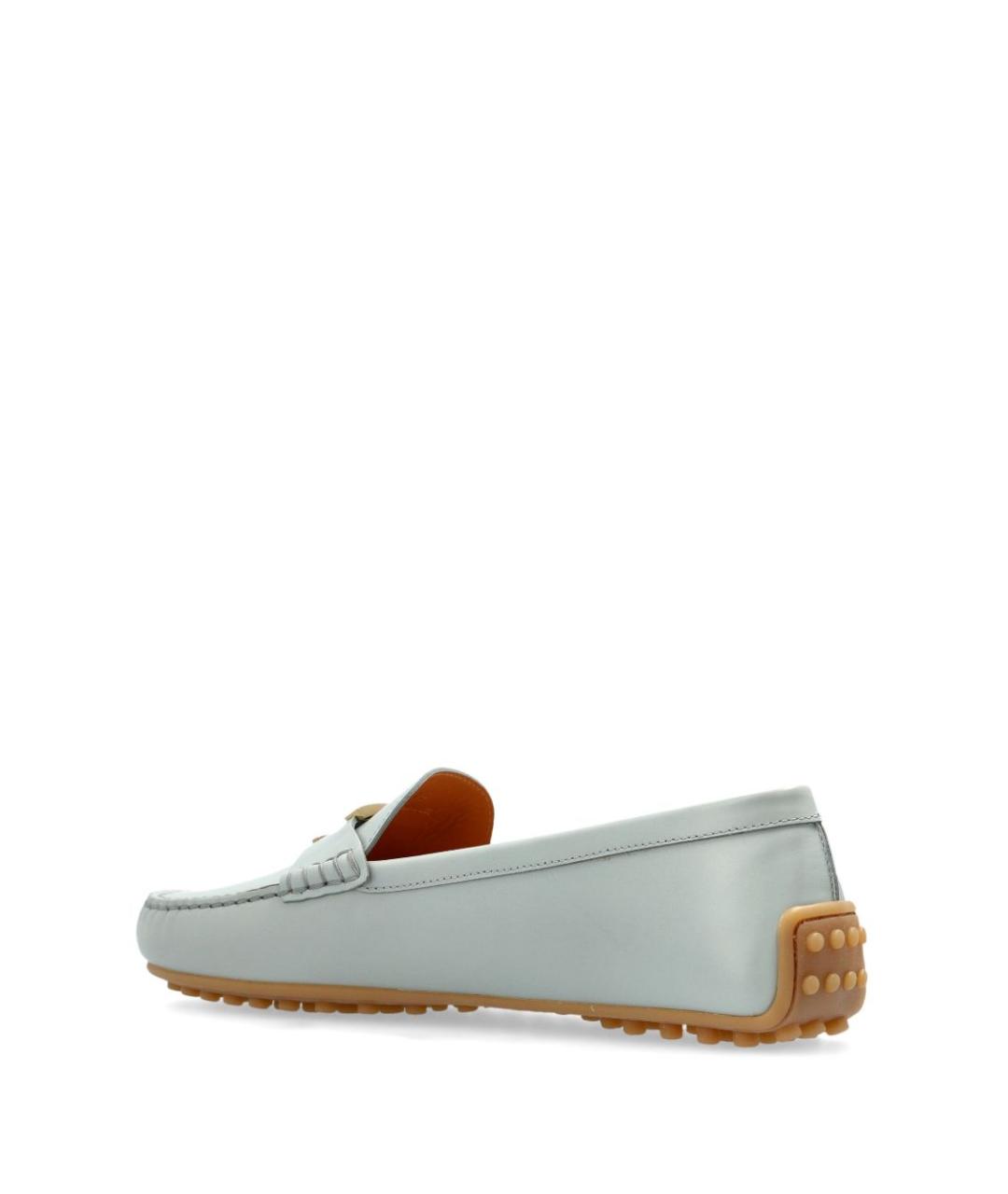 TOD'S Голубые кожаные лоферы, фото 2