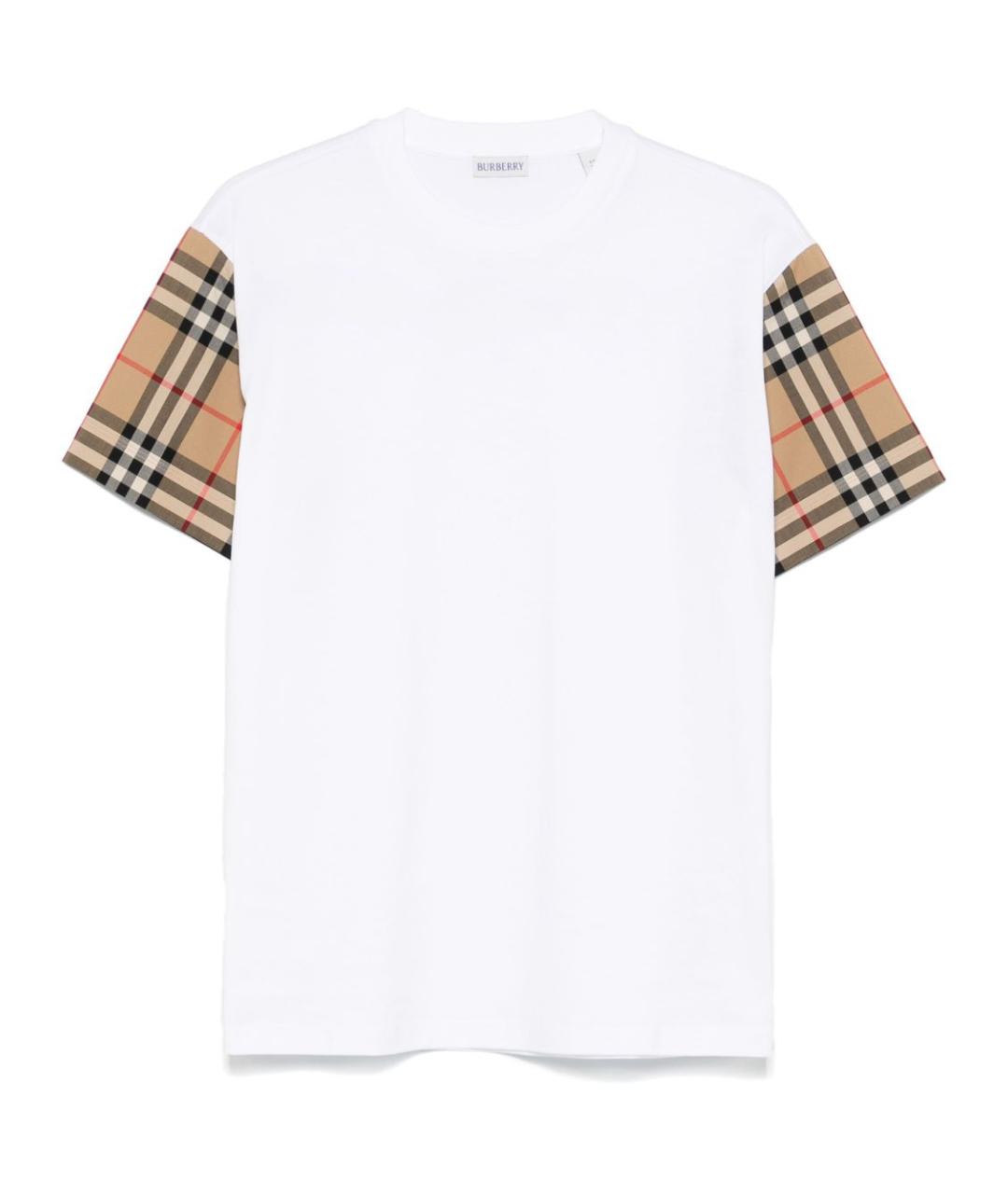 BURBERRY Белая хлопковая футболка, фото 1