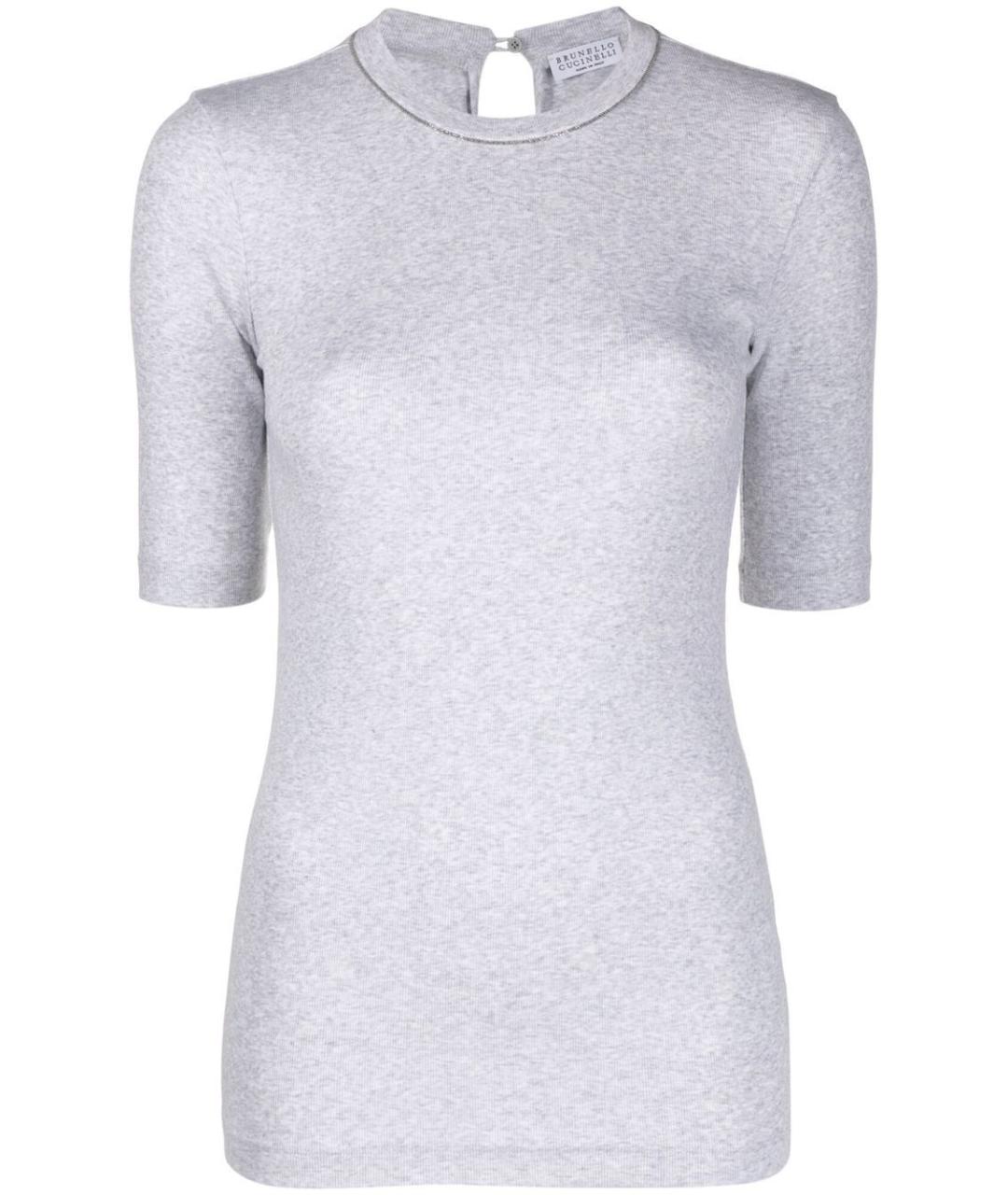 BRUNELLO CUCINELLI Серая хлопковая футболка, фото 1