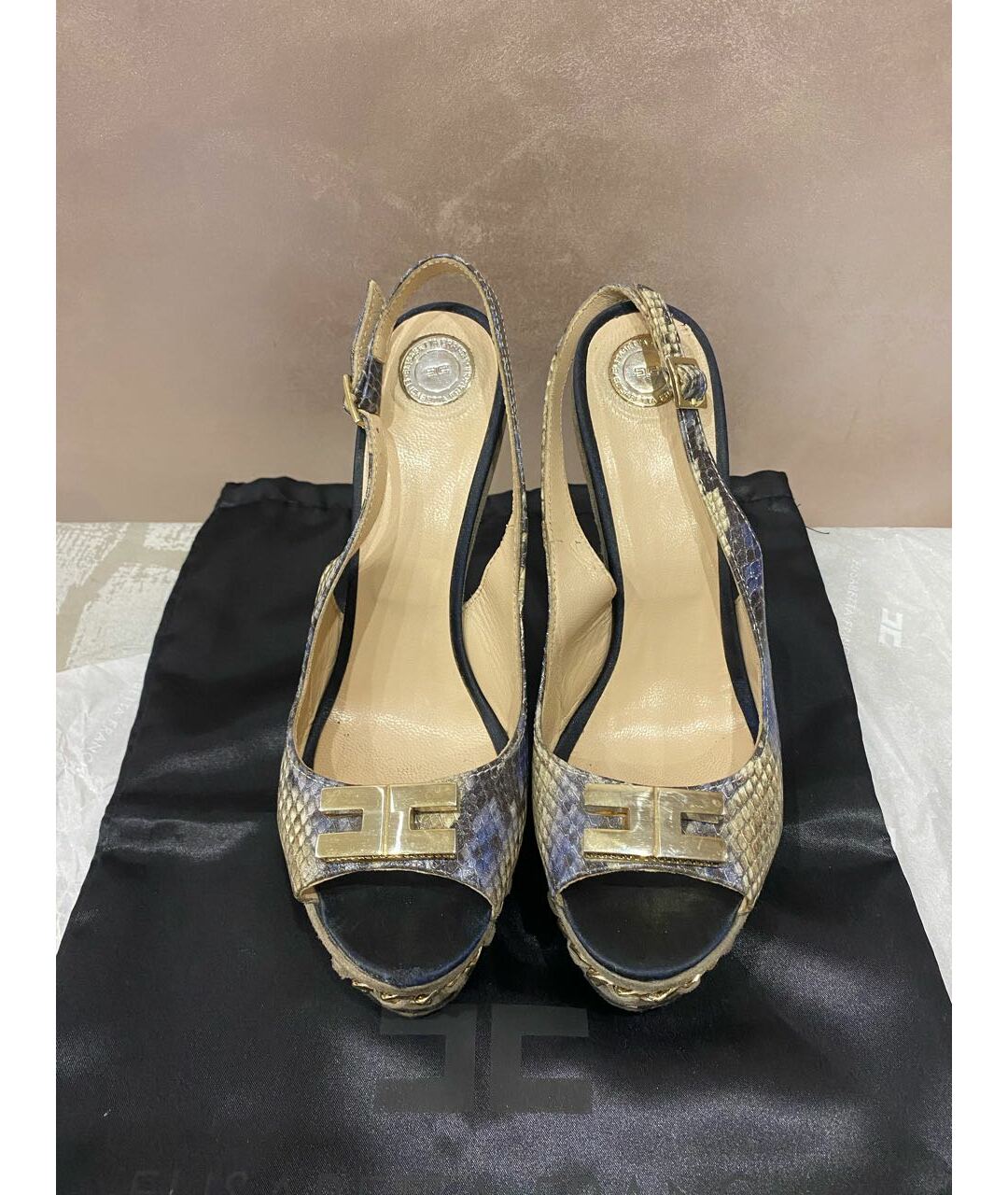 ELISABETTA FRANCHI Мульти кожаные босоножки, фото 2