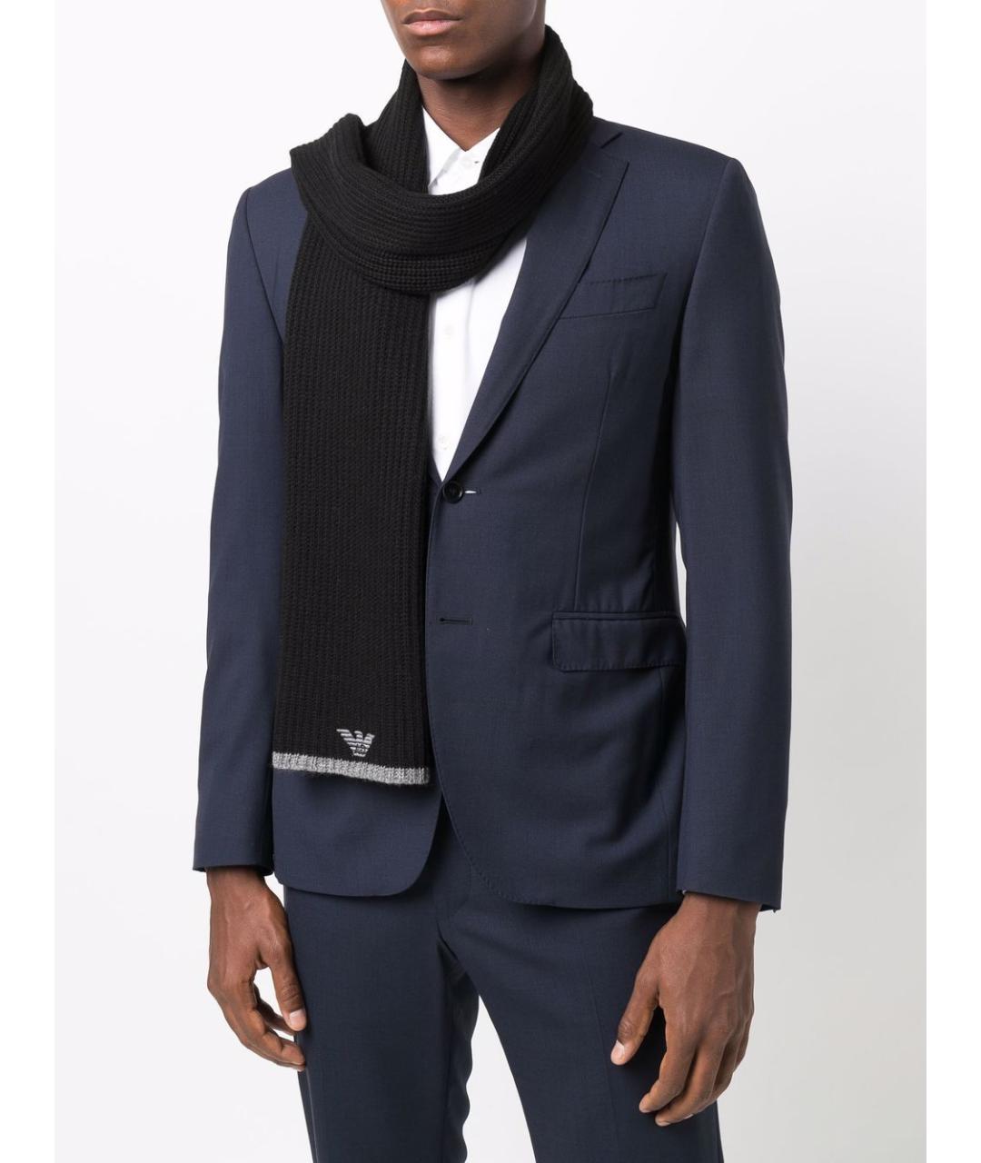 EMPORIO ARMANI Черный шарф, фото 2
