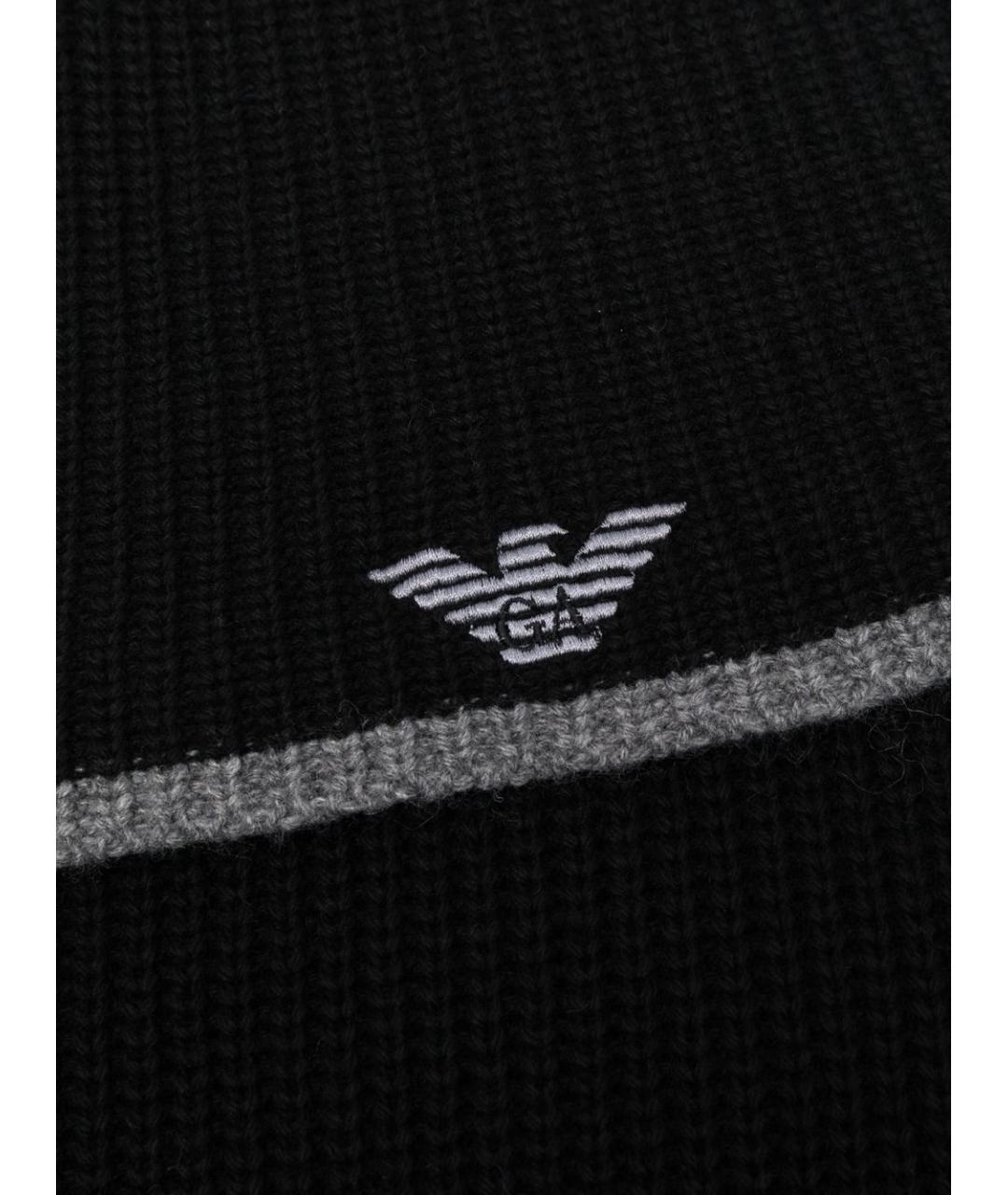 EMPORIO ARMANI Черный шарф, фото 3