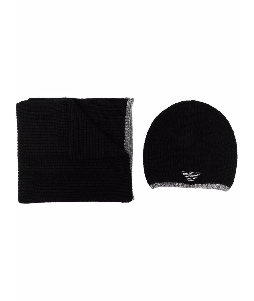 EMPORIO ARMANI Черный шарф, фото 1