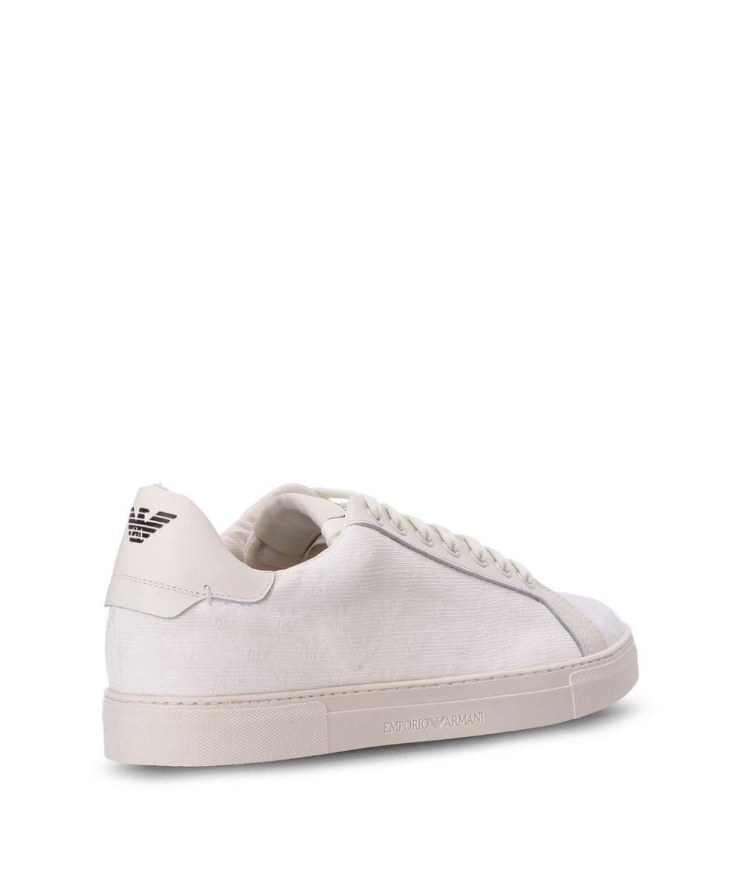 EMPORIO ARMANI Белые синтетические низкие кроссовки / кеды, фото 3