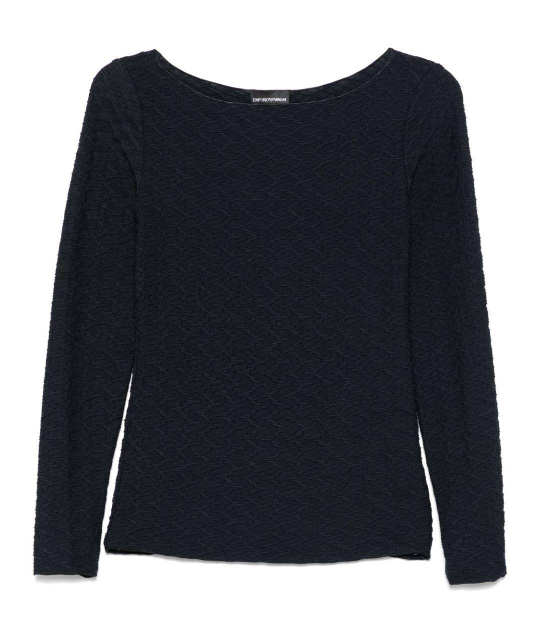 EMPORIO ARMANI Темно-синий вискозный джемпер / свитер, фото 1