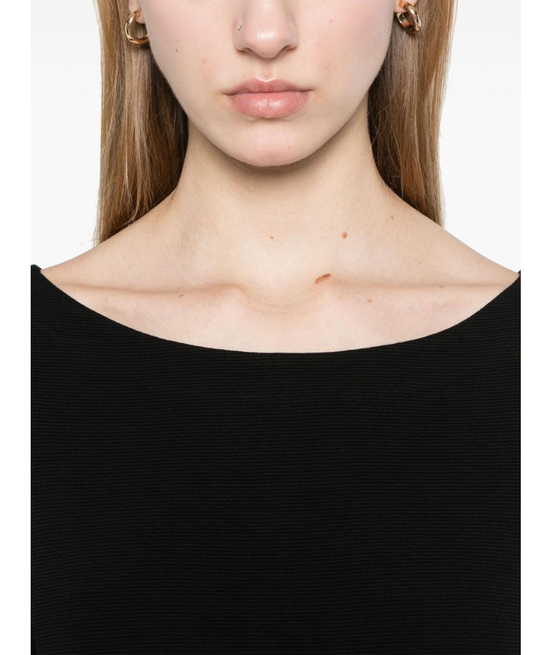 EMPORIO ARMANI Черное хлопковое платье, фото 5