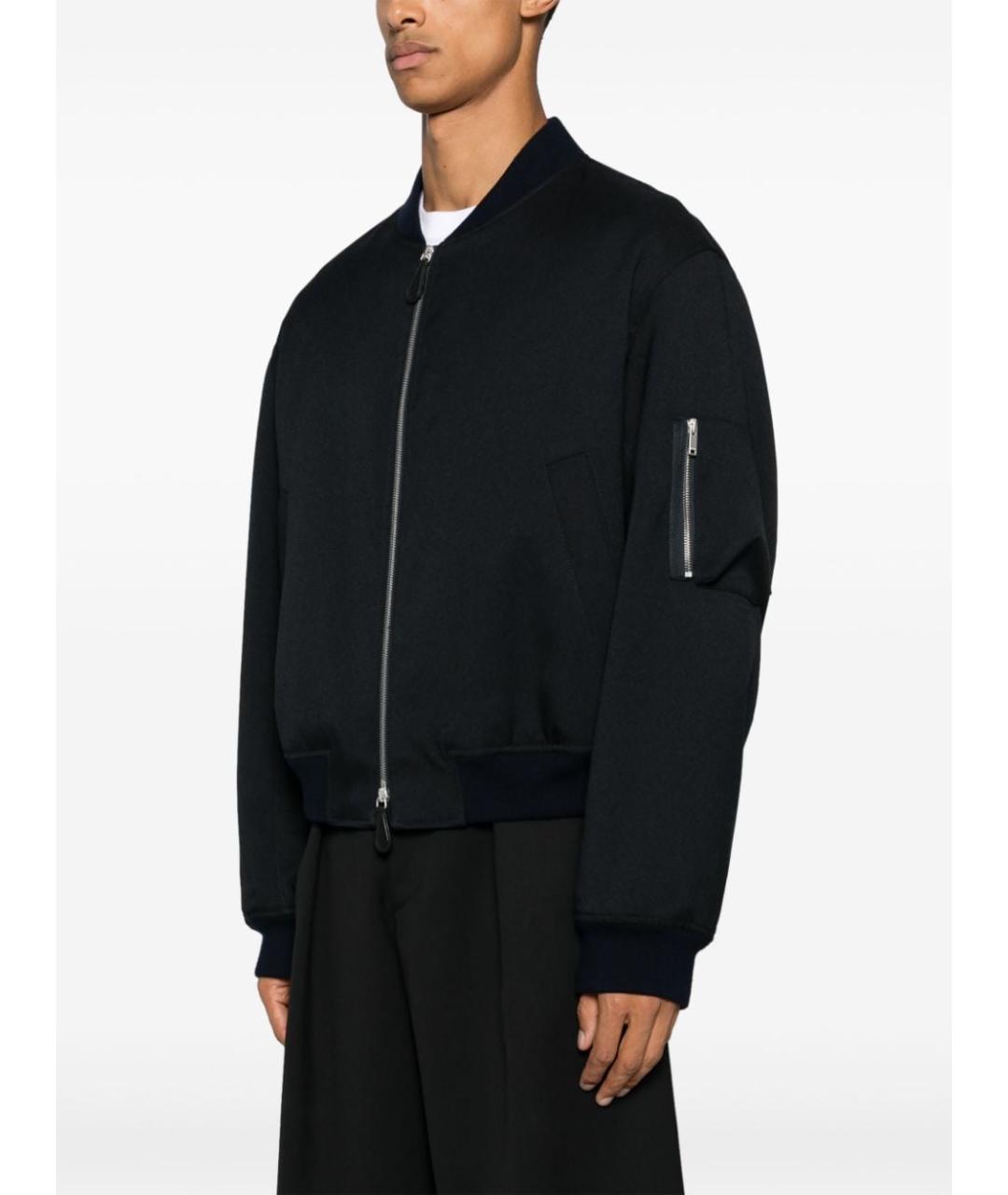 JIL SANDER Темно-синяя полиэстеровая куртка, фото 3