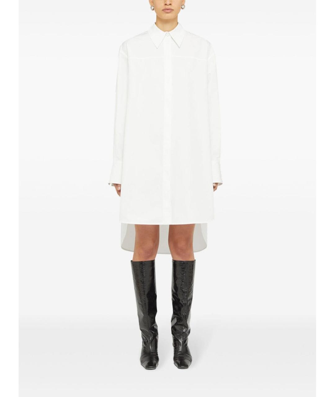 JIL SANDER Белое хлопковое платье, фото 4