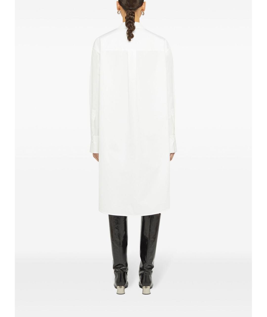 JIL SANDER Белое хлопковое платье, фото 5