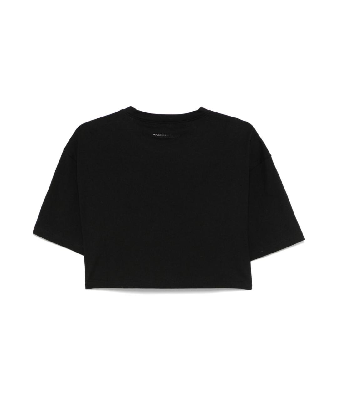 EMPORIO ARMANI Черная хлопковая футболка, фото 2