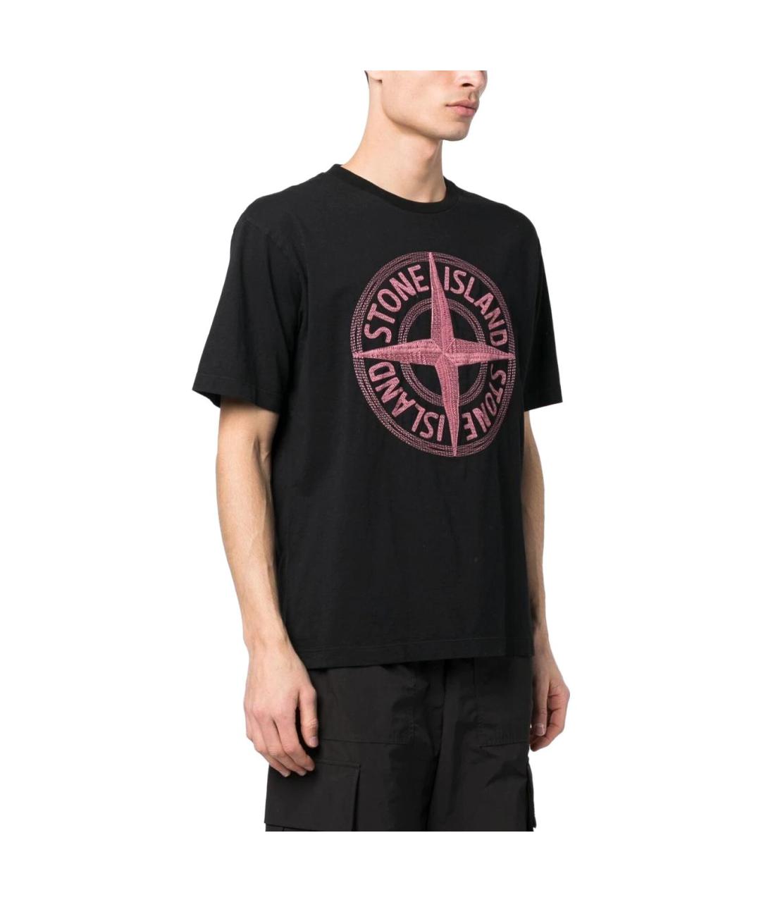 STONE ISLAND Черная футболка, фото 5