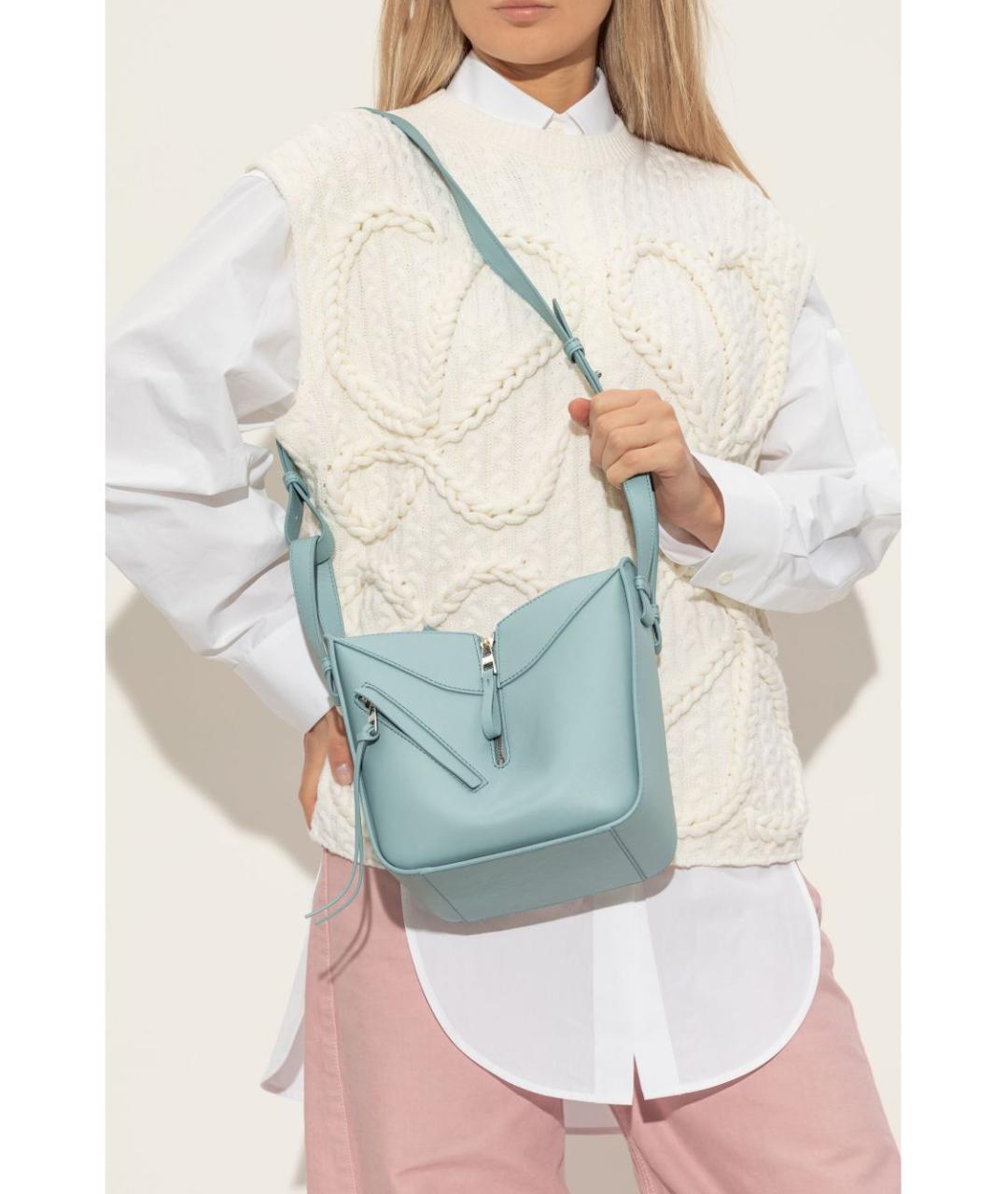 LOEWE Голубая кожаная сумка тоут, фото 3