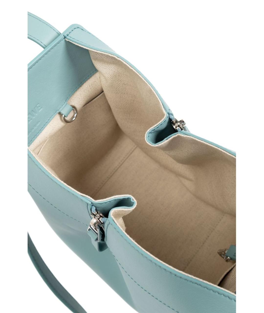 LOEWE Голубая кожаная сумка тоут, фото 6
