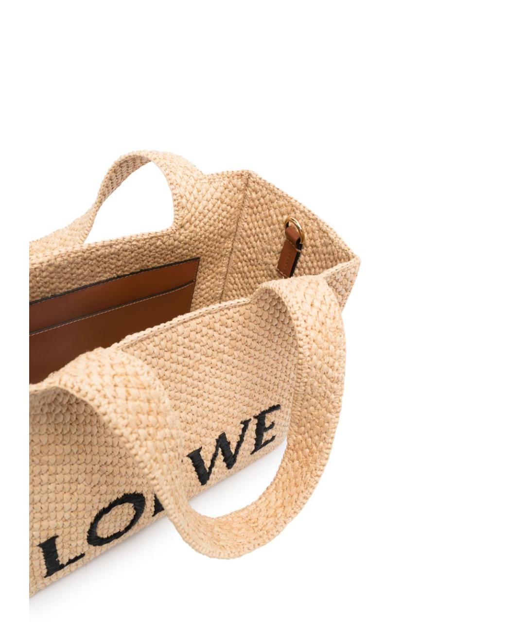 LOEWE Бежевая сумка тоут, фото 3